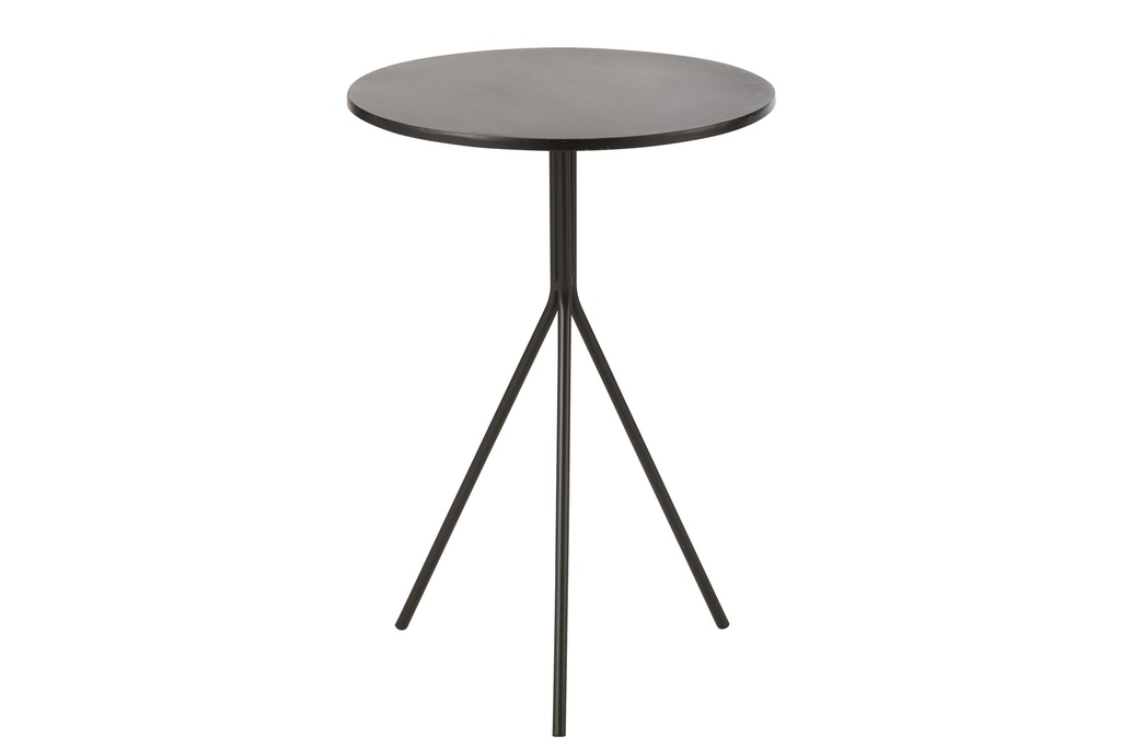 [46188] Table basse ronde en métal noir