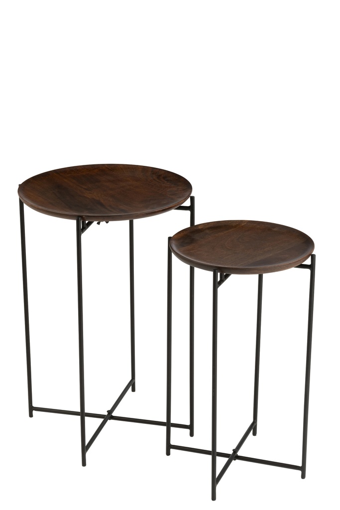 Set Of 2 Side Tables Round