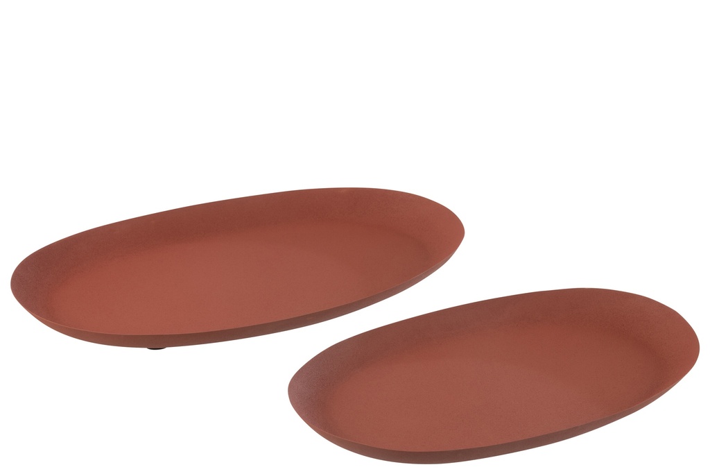 [47293] Lot de 2 assiettes ovales en fer