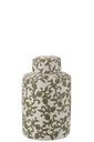 Pot décoratif Yezi en porcelaine vert/blanc