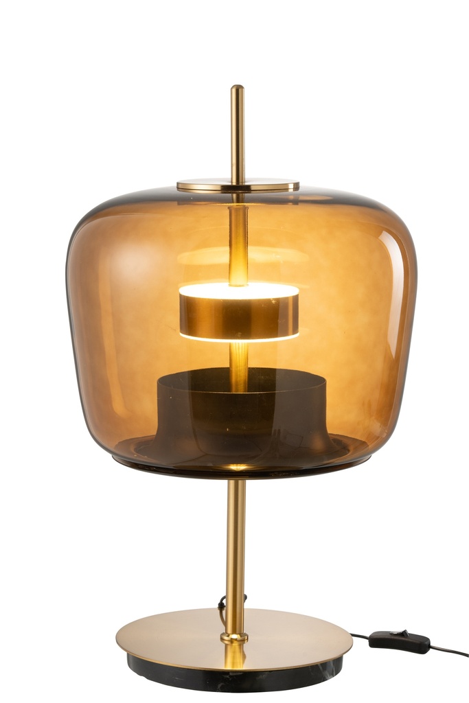 Lampe de table LED en verre marron