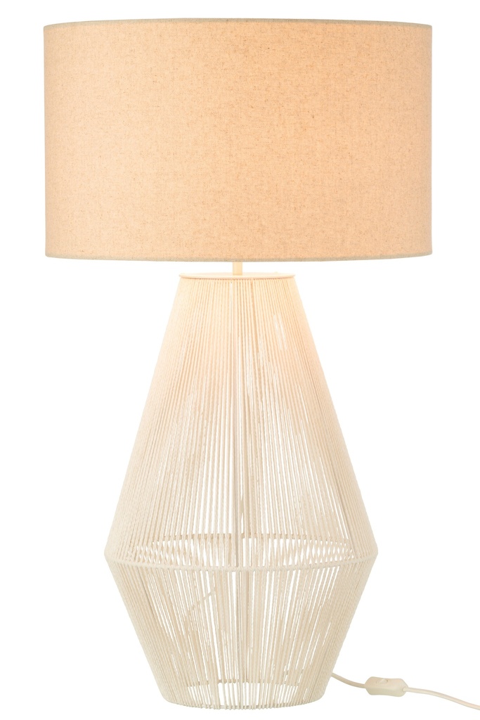 [49487] Lampe de table String Métal/Papier Blanc