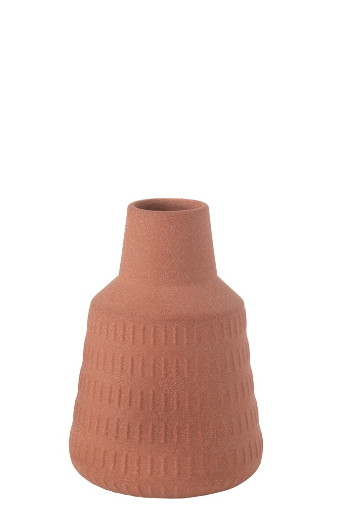 [50263] Vase Ria Carved Porcelain Terras