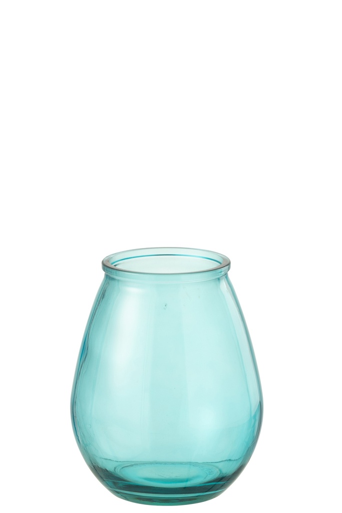 [51211] Vase Egg Glass Aqua Small