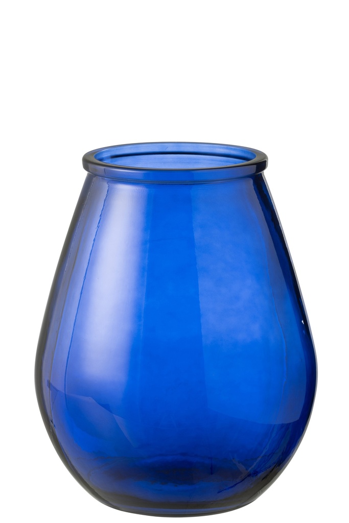[51219] Vase Egg Glass Blue Large
