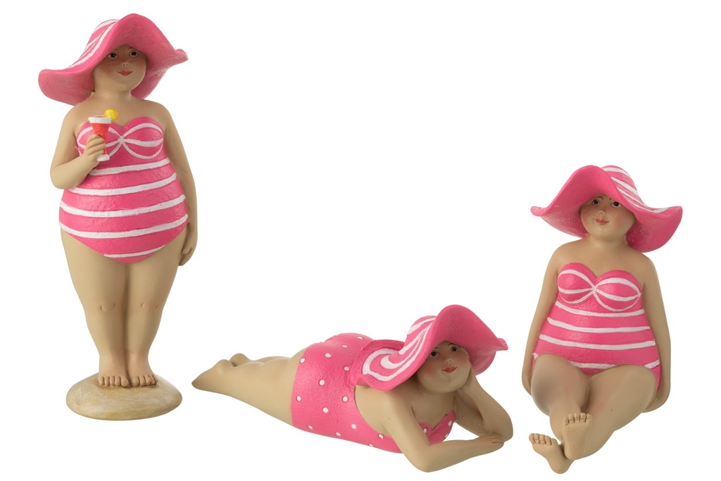 [51455] Chapeau de plage en polyrésine rose