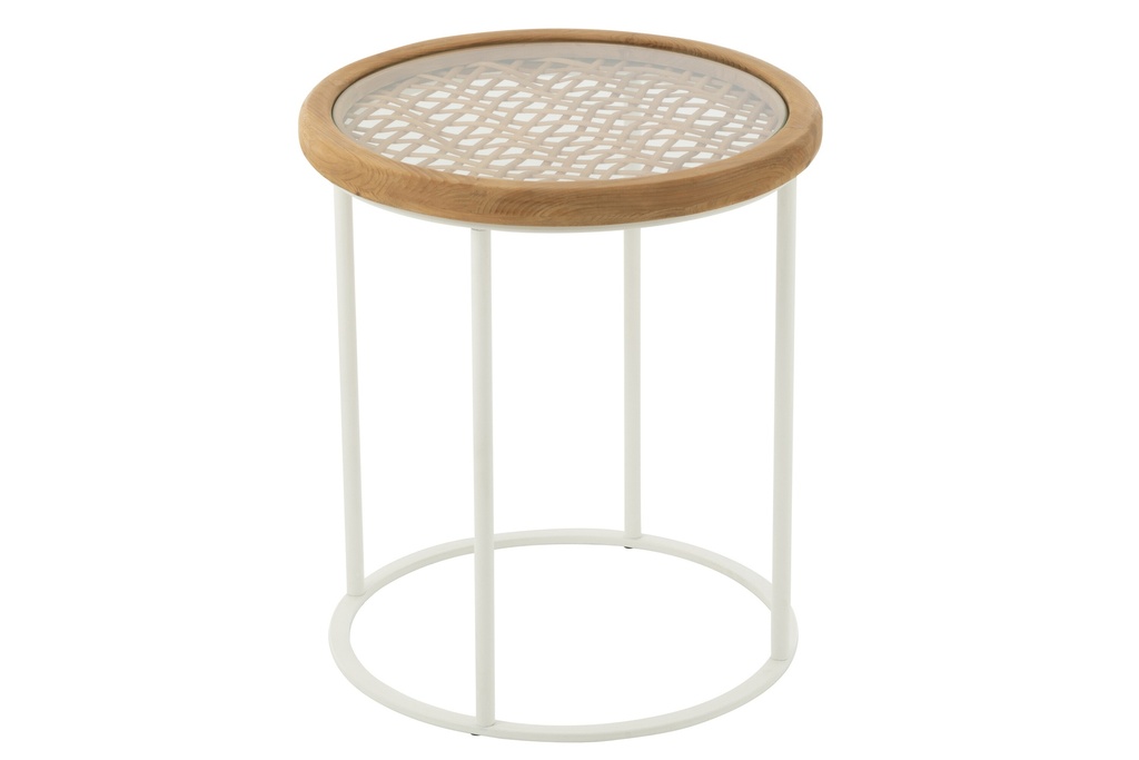 [52622] Table d'appoint Mati en bois de sapin/fer