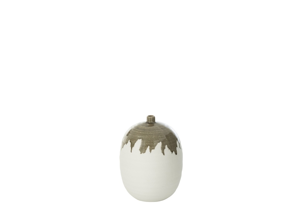 [53347] Vase Olea Bouteille Ovale Olive