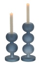 Lot de 2 bougeoirs en verre Malik
