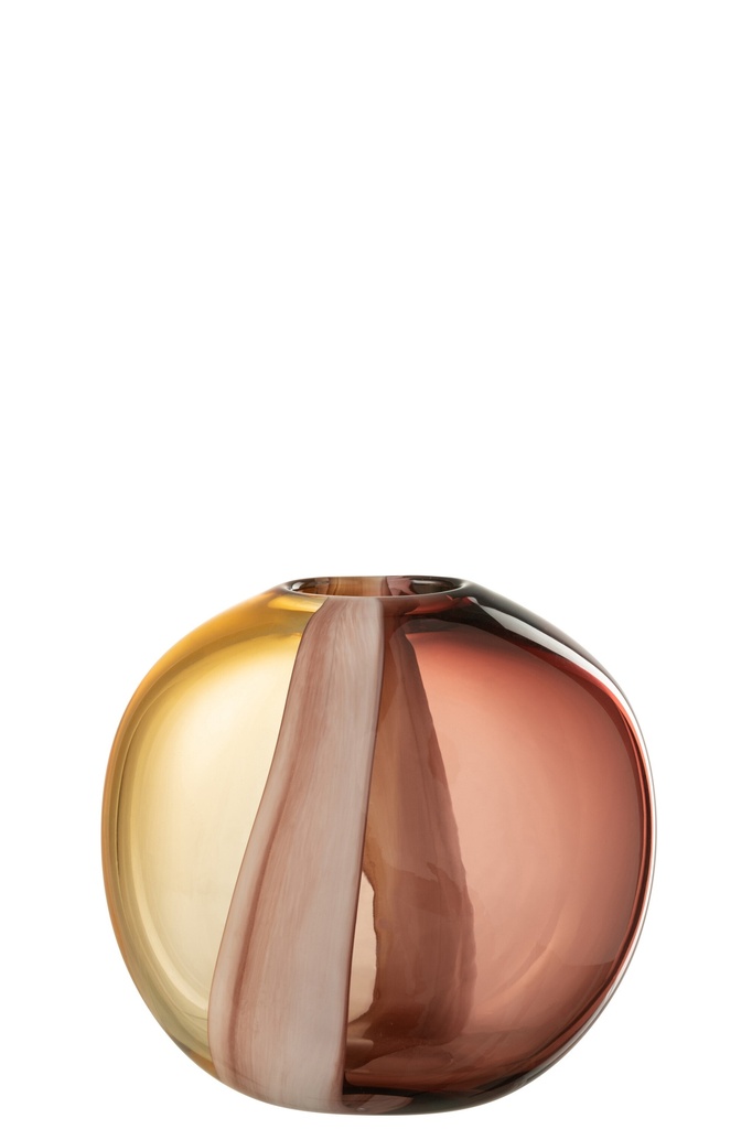 Vase Arun en verre marron/jaune petit