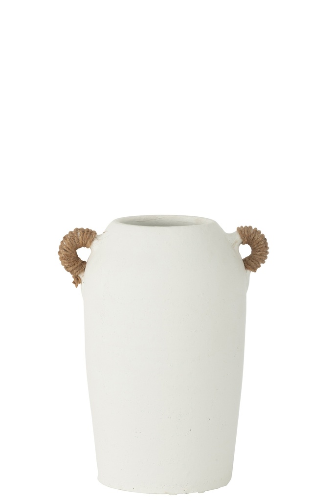 [54668] Vase Ibiza 2 Handles Clay/Reed