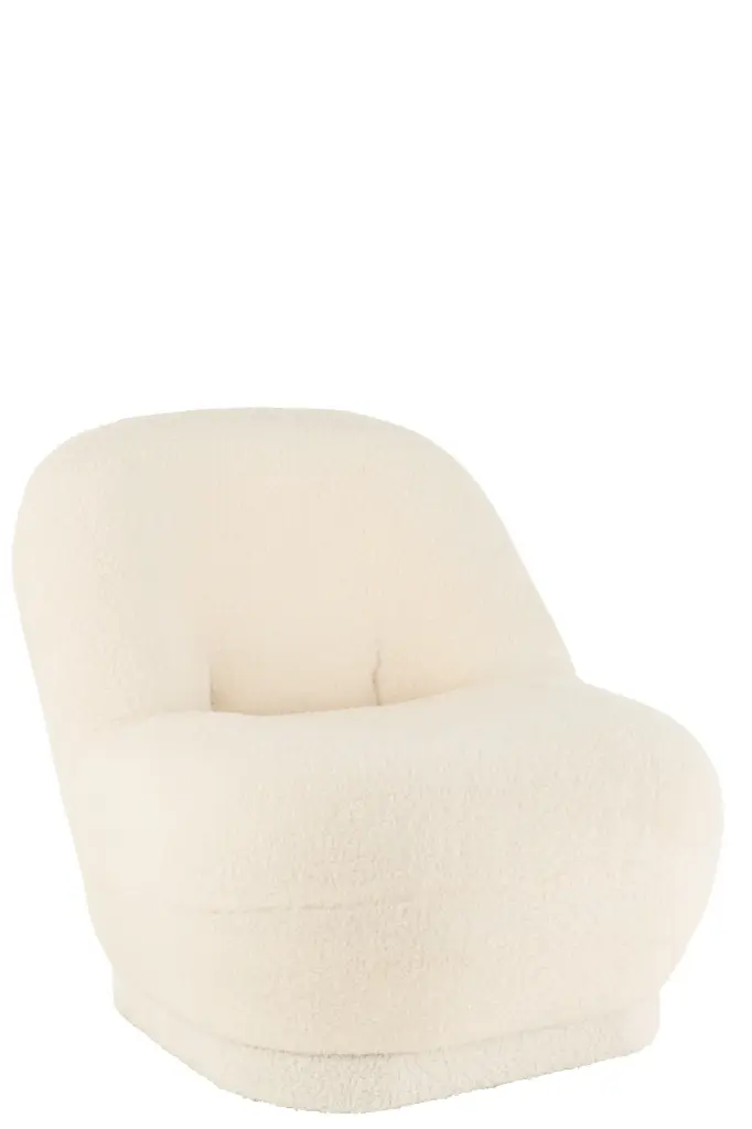 Stool Teddy Bouclé White