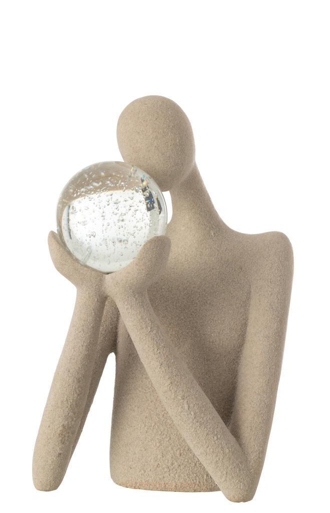 Bust Ball Resin/Crystal Beige
