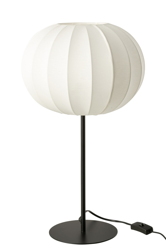 Lampe de table Lanterne Métal/Textile Blanc