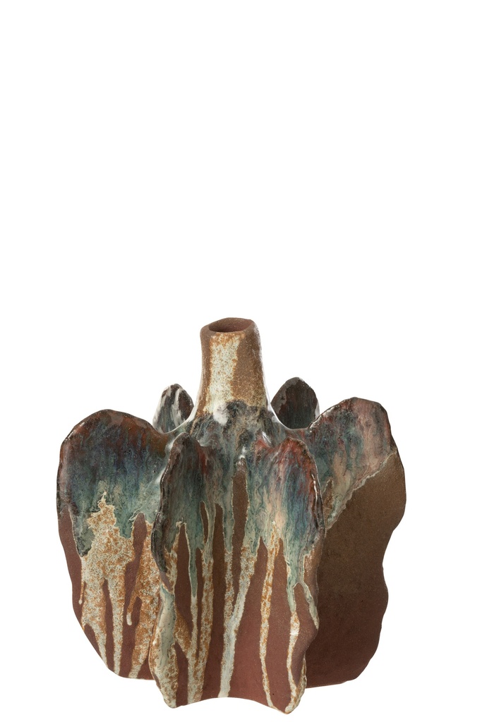 Vase Naga en céramique marron rouille