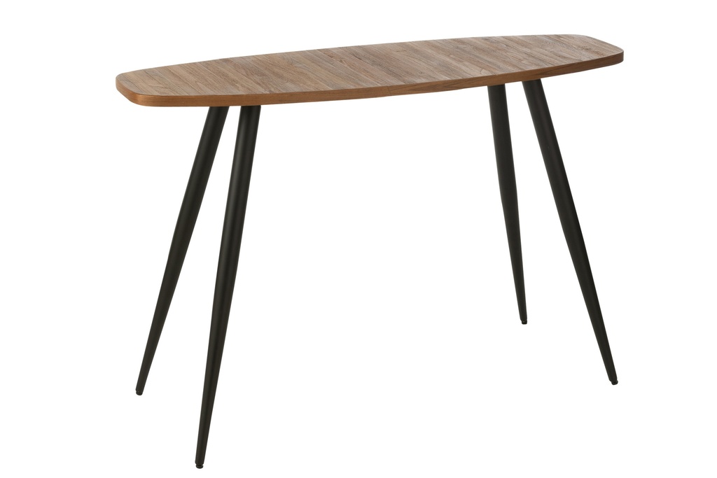 [40799] Console Ovale Recyclée Teck Naturel