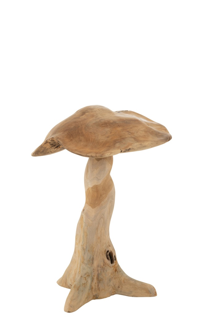 Décoration Champignon Bois de Teck Naturel