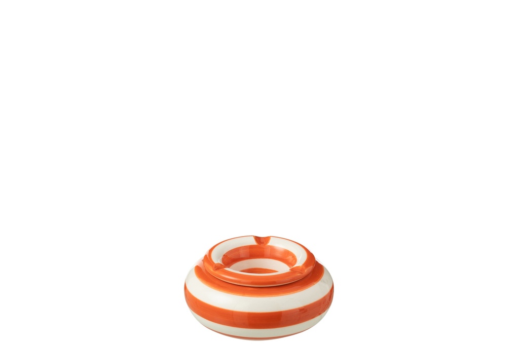 Cendrier Granada Stripes Céramique Blanc/Orange