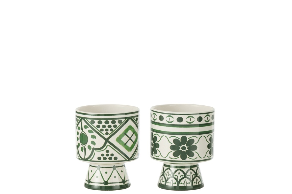 Pot de fleurs Rhodes en céramique verte, petit modèle