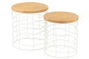 Ensemble de 2 tables d'appoint sculptées