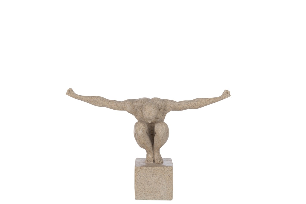 Sportif sur socle en marbre poly