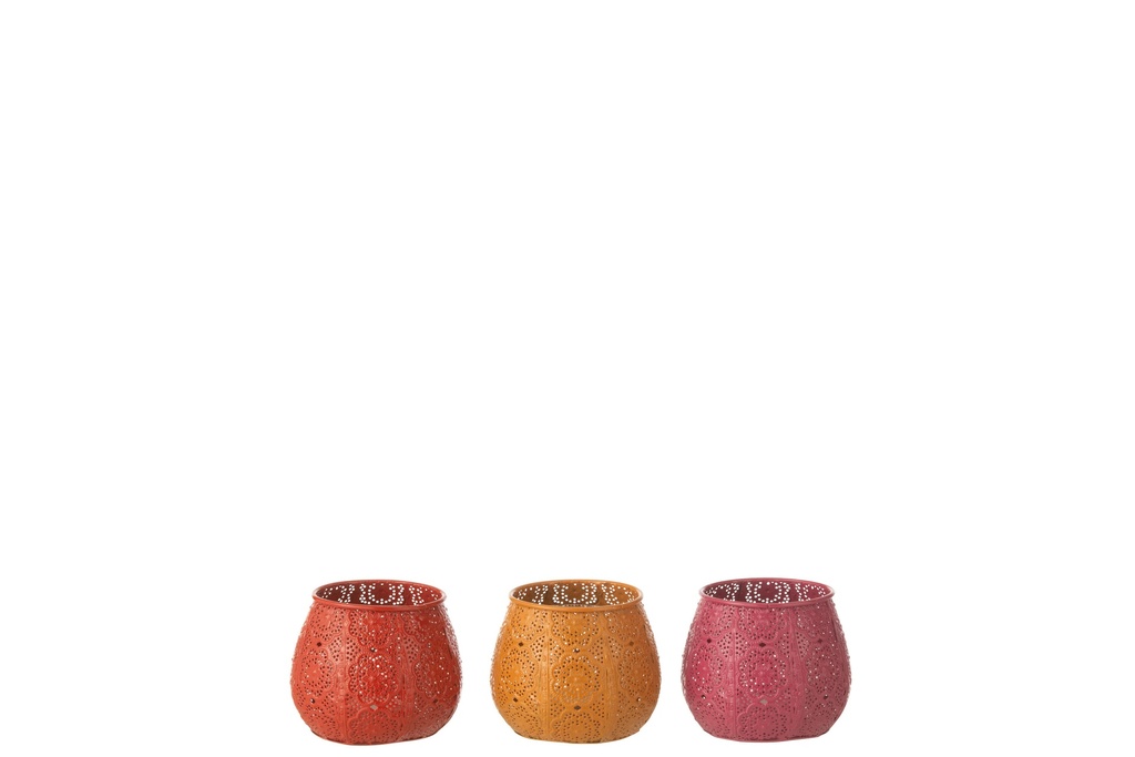 Tealight Holder Cylinder Metal/Glass Mix