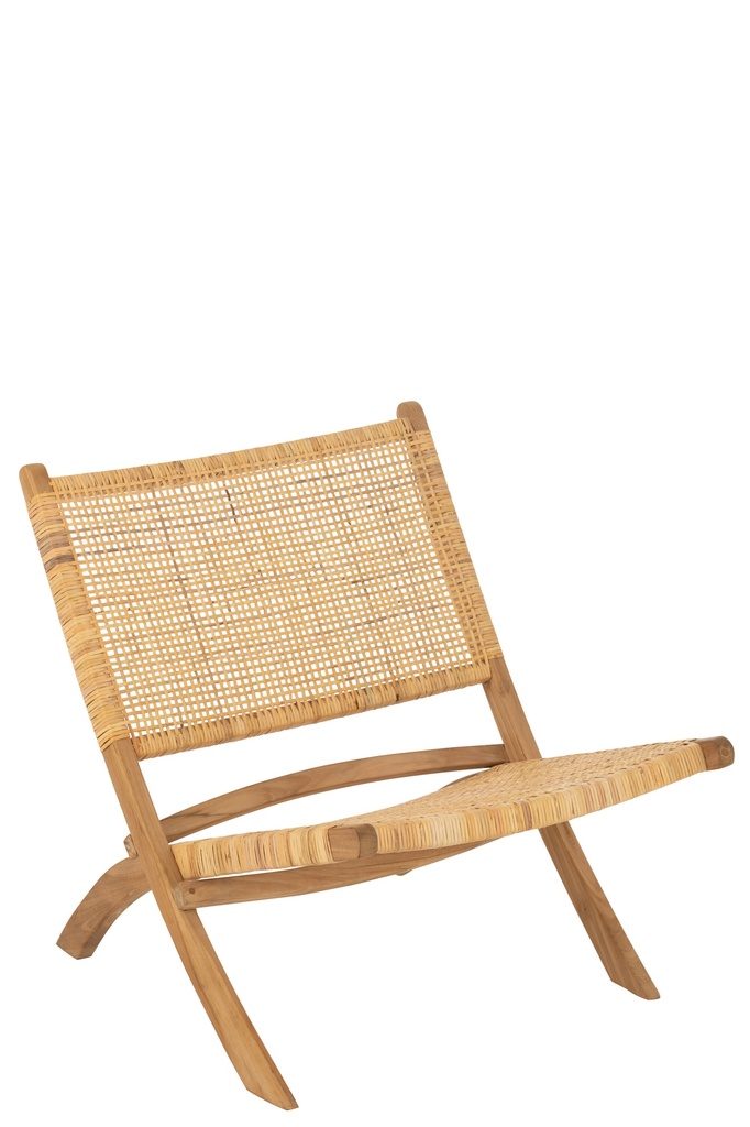 [52959] Chaise pliante en rotin/teck naturel