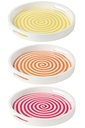 Plateau rond en bois de manguier rose/orange/jaune