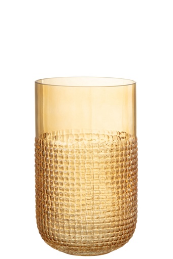 Vase Motif Verre Orange Moyen