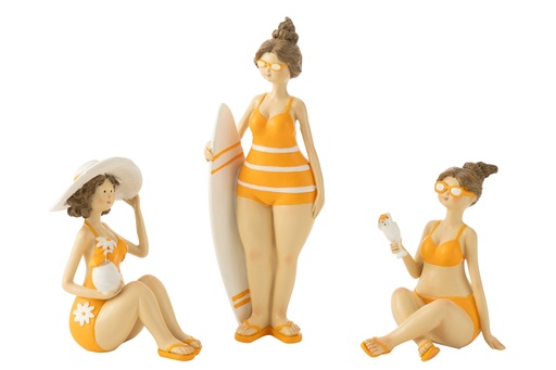 Beach Ladies Resin Orange Assortment